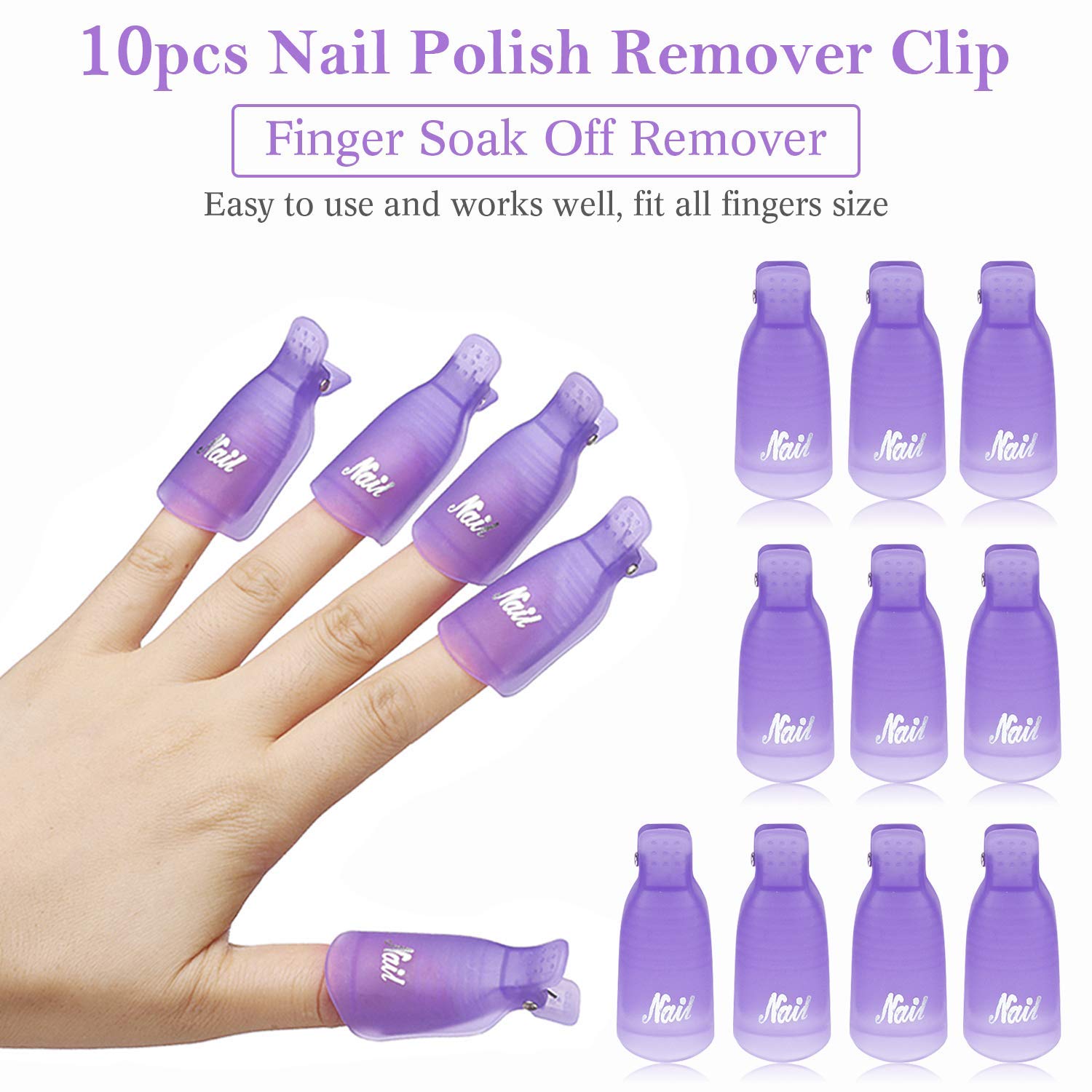 Nail Tech Accessories - 10Pcs Plastic Nail Art Soak Off