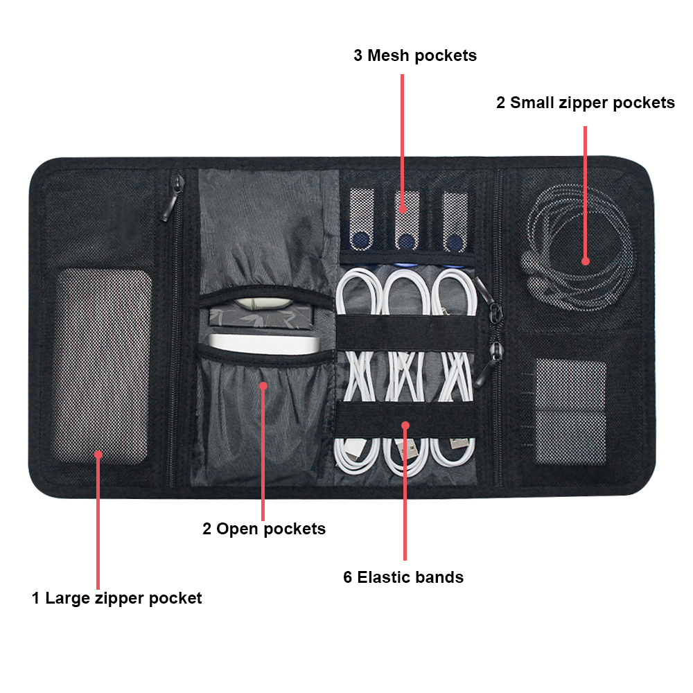 Tech Organizer Bag Cable Stora - Tech Accessories Travel ulasan dan harga